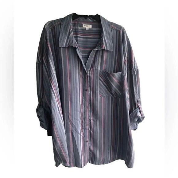 Westbound Tops - NWT Westbound Women’s Rolled-Up Sleeves Collar Front Button Closure Front Pocket